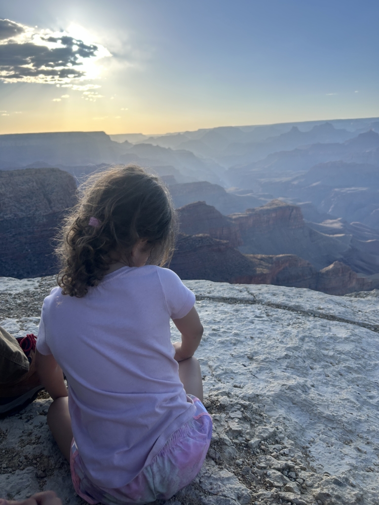 Sophia gazing at the sunset