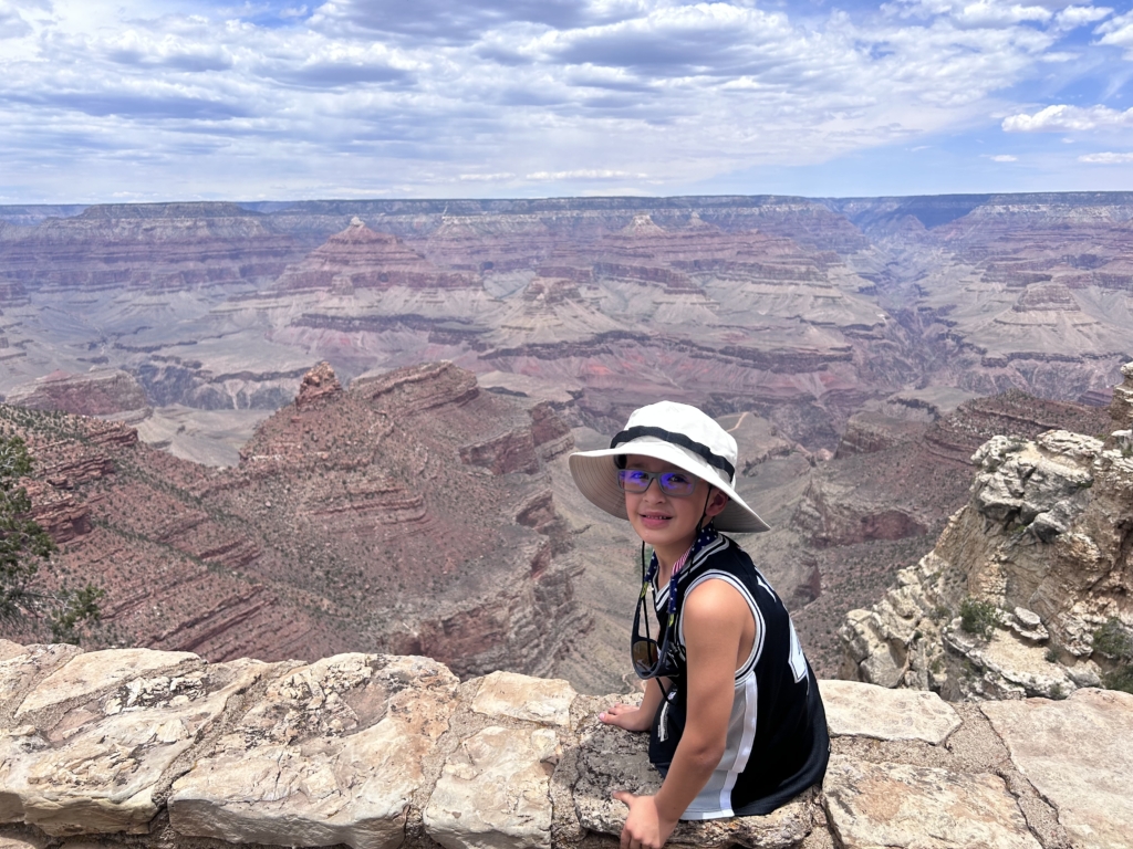 Lando conquering his fears during our south rim tour